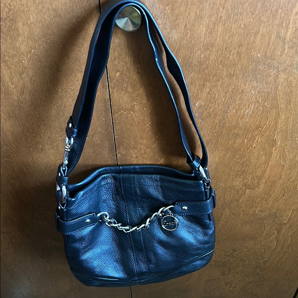 Coach Black Leather Shoulder Bag